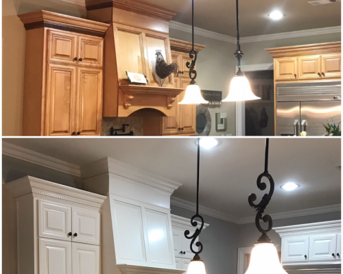 cabinet painting before and after