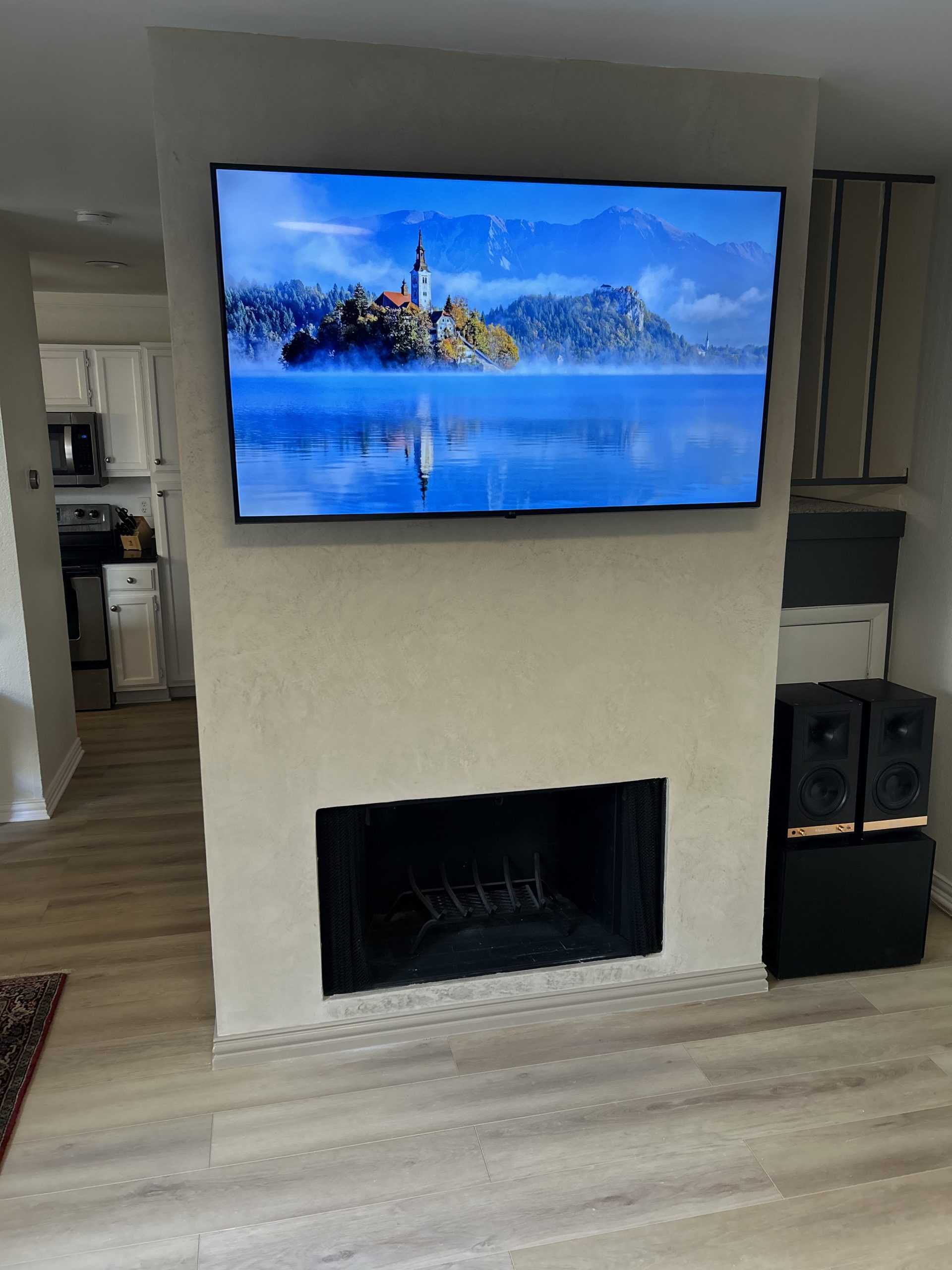 Ventian Plaster Fireplace Makeover